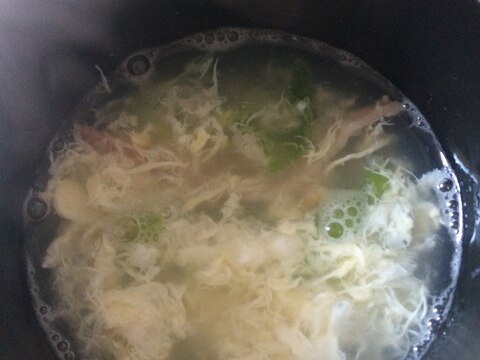 スープジャーレシピ♪長ネギの卵スープ